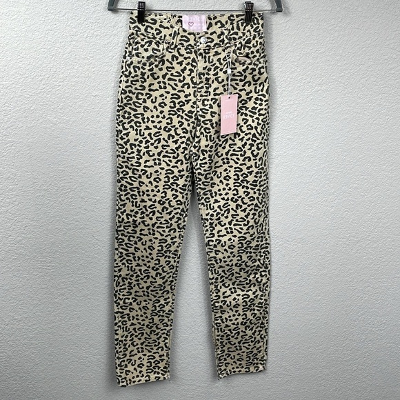 NWT Revice Uptown On The Spot Leopard Animal Print Jeans High Rise Sz 24 - Picture 5 of 15